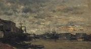 Charles-Francois Daubigny De haven van Bordeaux. oil on canvas